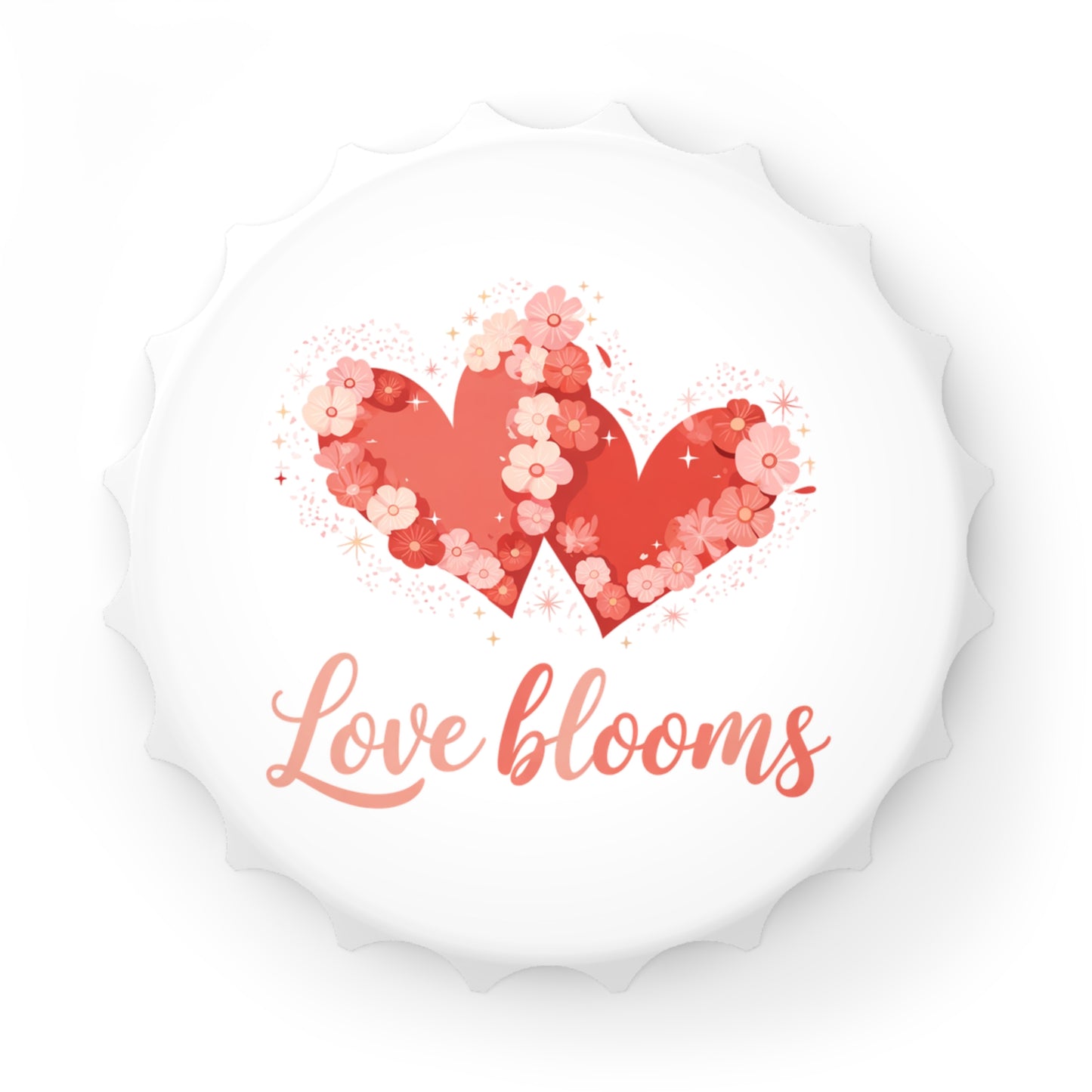 Abridor de botellas — "Love Blooms" Corazón Floral (Regalo de San Valentín)