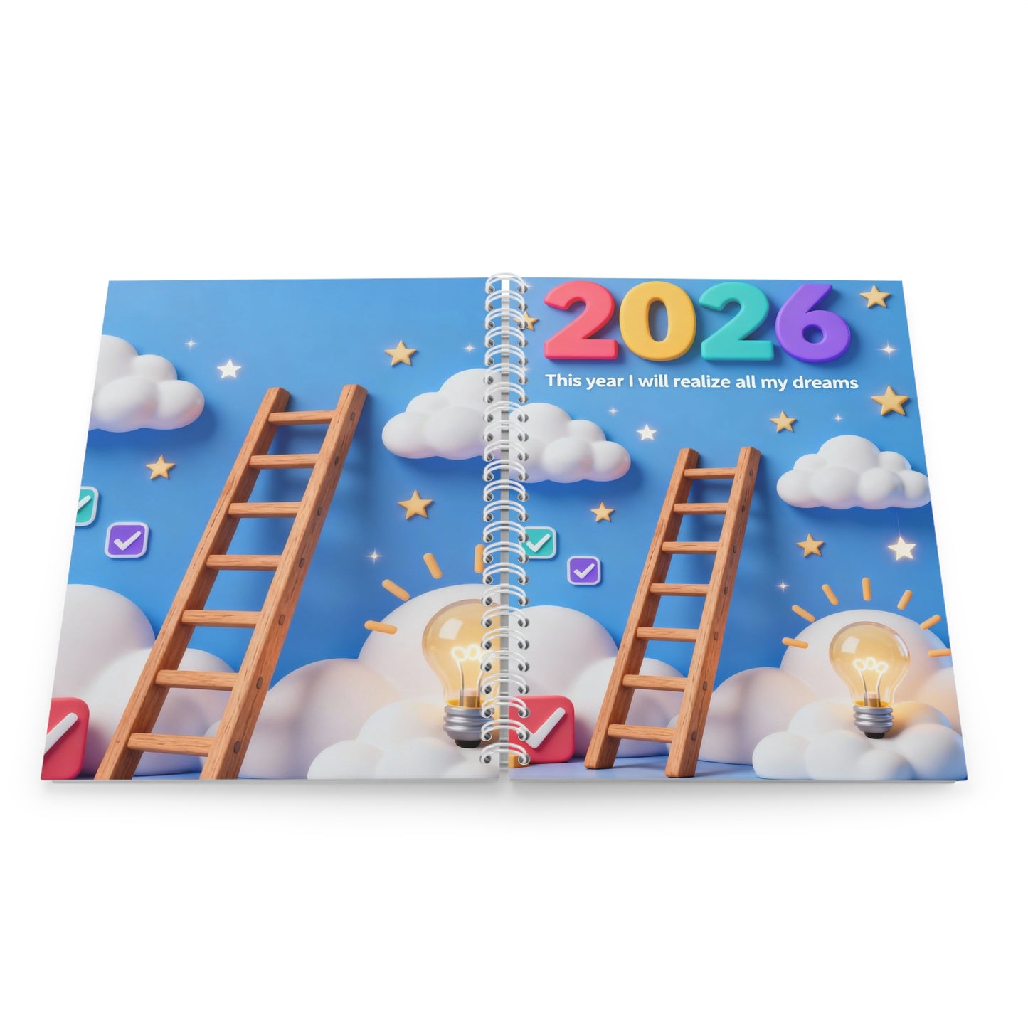 2026 Goals Spiral Notebook — "This year I will realize all my dreams" Planner