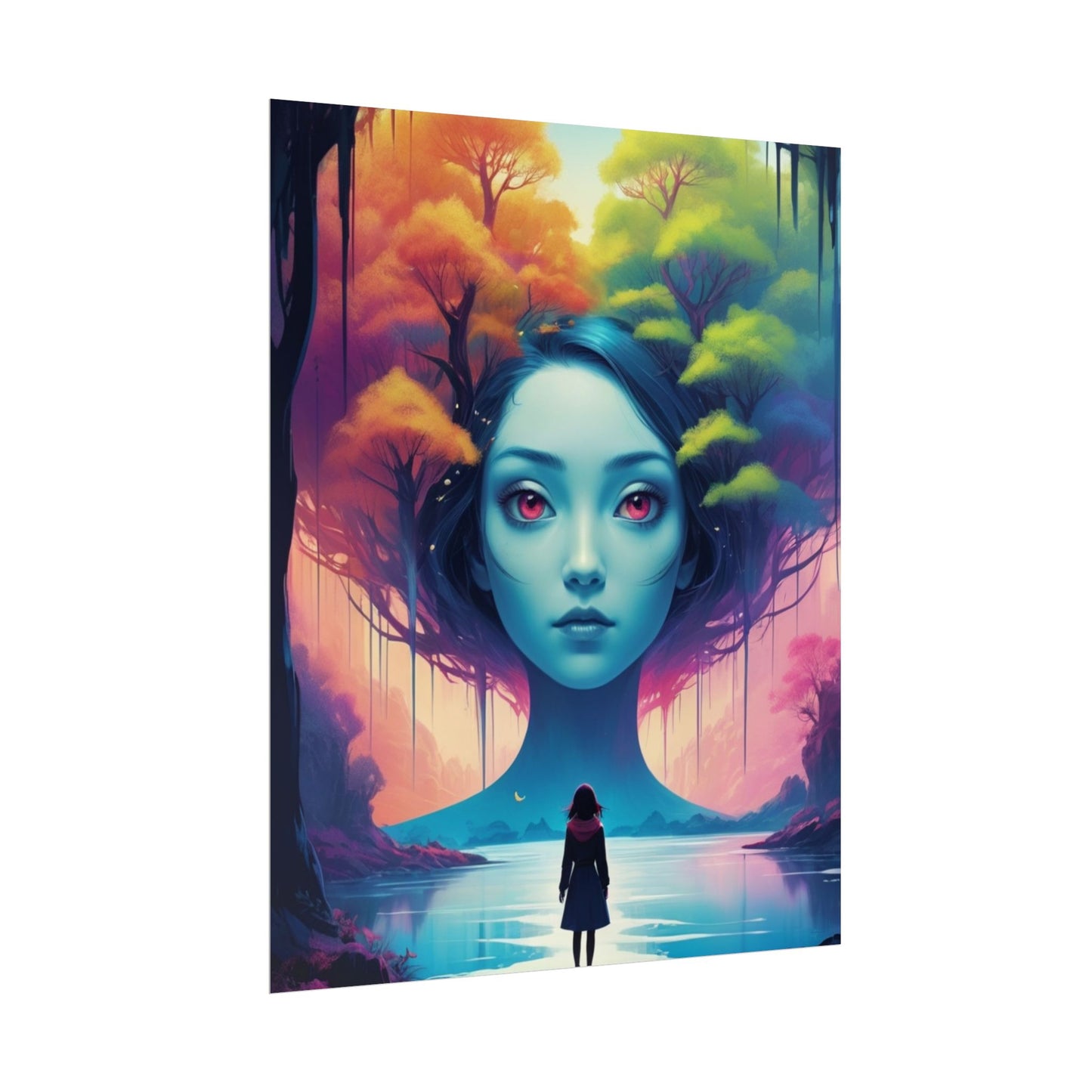 Poster „Surreale Waldgöttin“ – Fantasy-Kunst-Poster (gerollt)