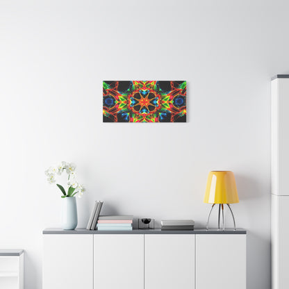 Kaleidoscope Neon Mandala Matte Canvas