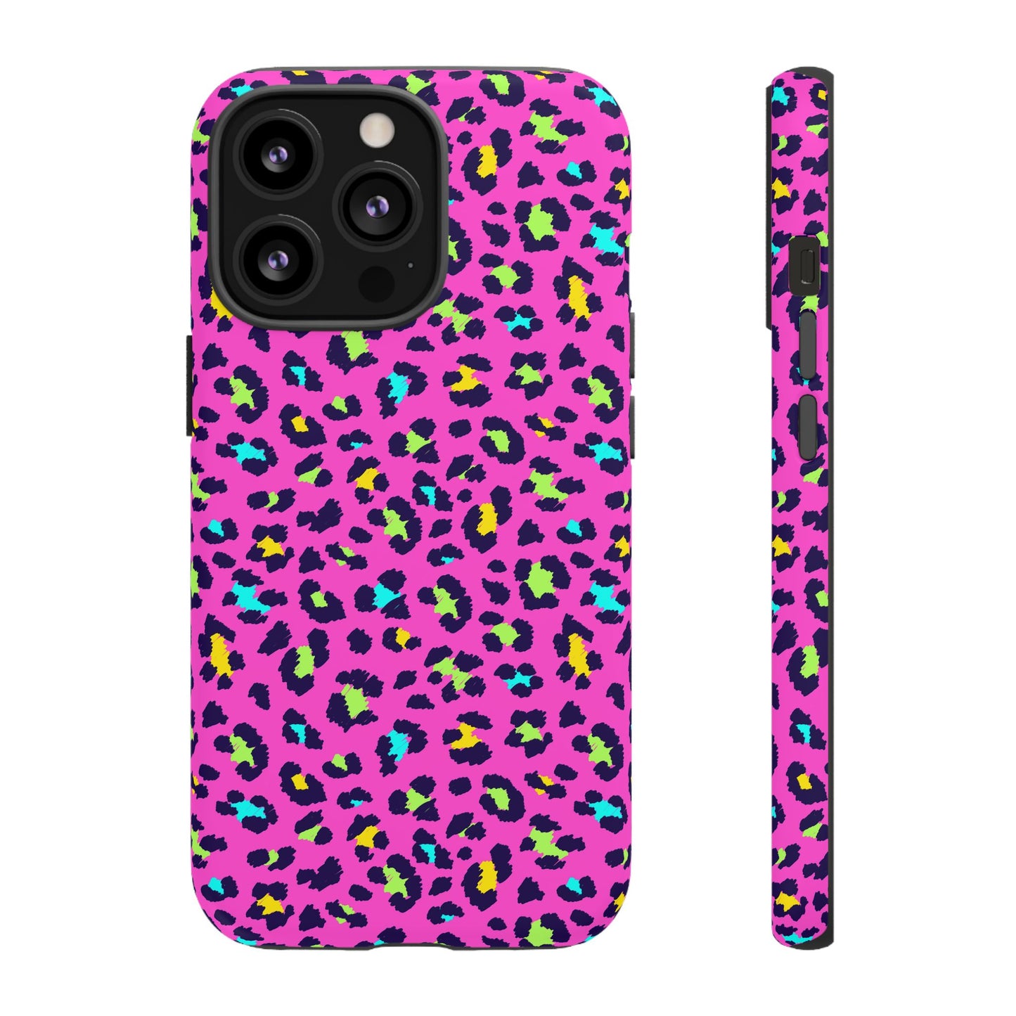 iPhone Pink Neon Leopard Phone Case — Bold Protective iPhone Cover