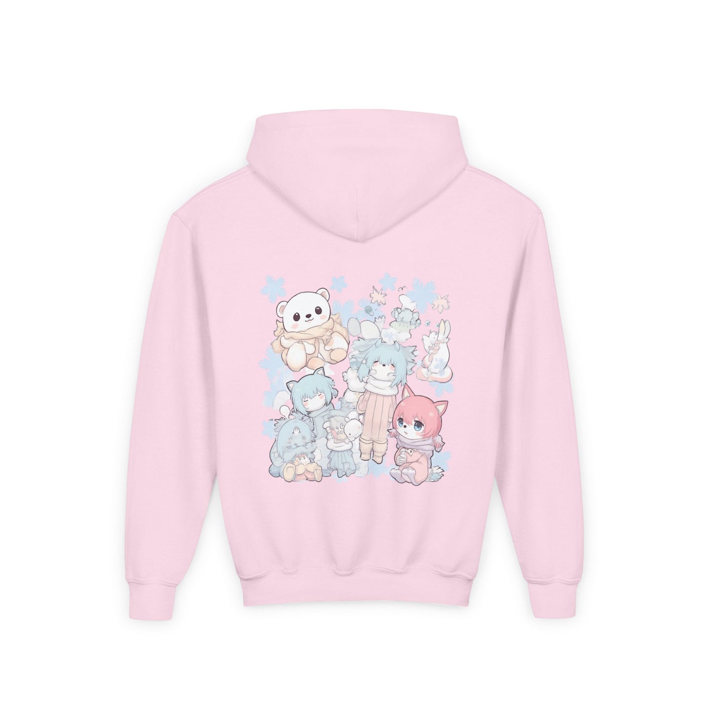 Youth Hoodie — Pastel Kawaii Plush Friends Graphic