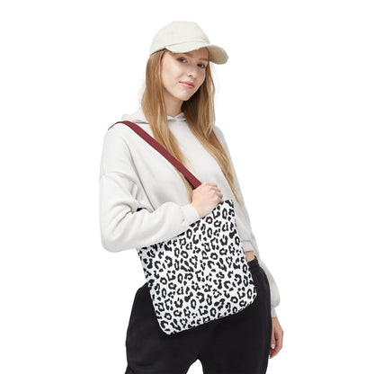 Leopard Print Tote Bag — Black & White All-Over-Print Shopper