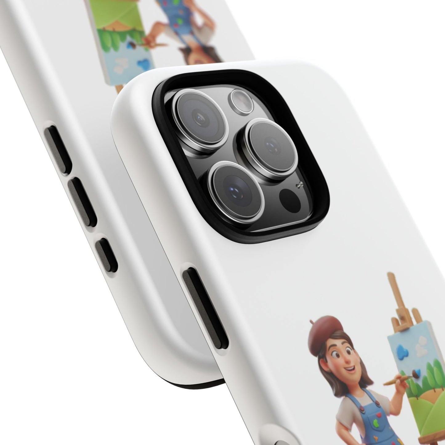 iPhone Artist Painter Phone Case — Cute Female Artist with Easel Protective iPhone Cover