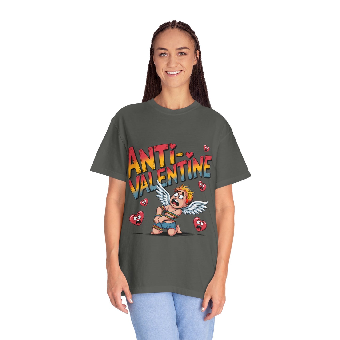 Camiseta anti-San Valentín: Divertida camiseta gráfica con el rechazo de Cupido