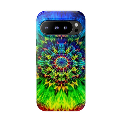 Funda para teléfono Google Psychedelic Tie-Dye Mandala: protección resistente y vibrante