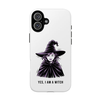 iPhone Yes, I Am a Witch Phone Case — Gothic Witch Illustration Protective Cover