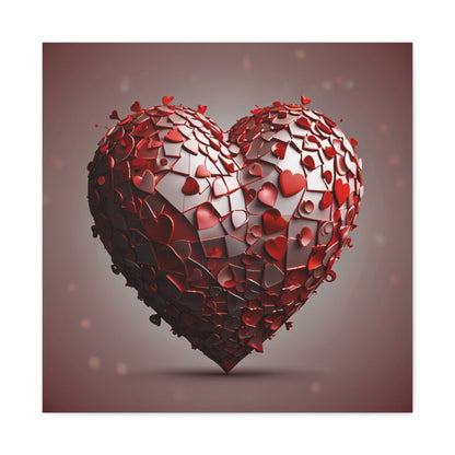 Valentine Heart Mosaic Matte Canvas Wall Art — Stretched 1.25"