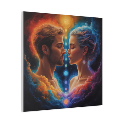 Spiritual Lovers Matte Canvas Print — Energetic Soulmate Portrait