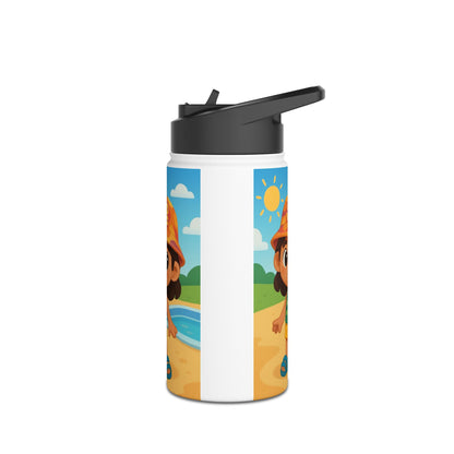 Botella térmica de acero inoxidable para niños Good Vibes — Botella térmica con dibujos de playa